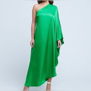 L'AGENCE Selena Green Asymmetrical Draped Gown xs